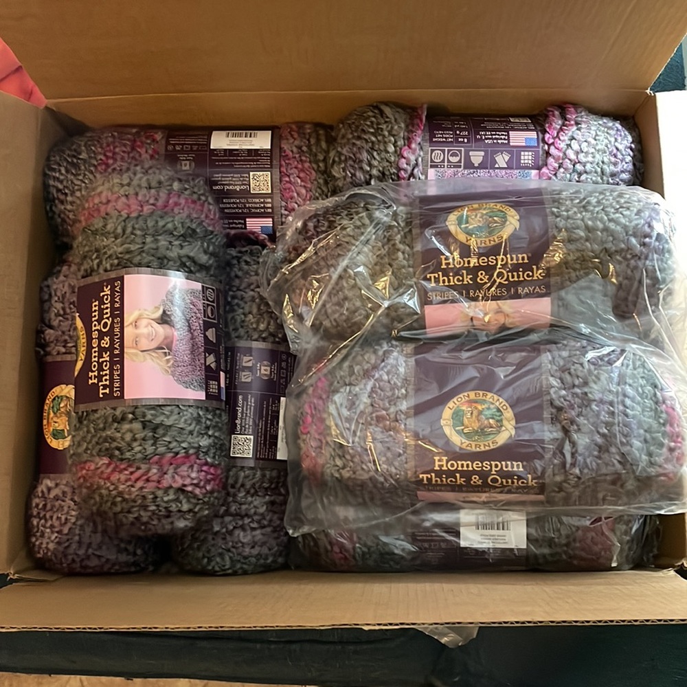 Lion Brand Homespun Thick & Quick Yarn- Greystone Stripes